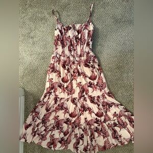 Banana Republic - Republic Gauzy Floral Smocked pink dress - new- tag removed